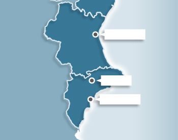 Mapa comunidad valenciana, pin ibi, alicante, valencia